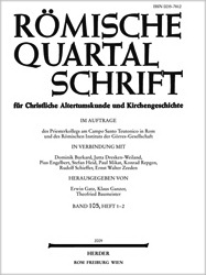 Römische Quartalschrift für Christliche Altertumskunde und Kirchengeschichte. Bd.105. Heft 1–2. Herder, Rom–Freiburg–Wien, 2010.